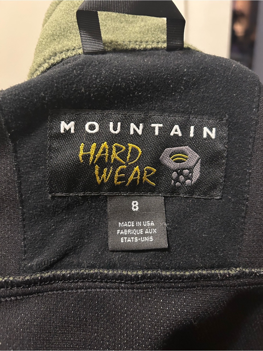 Mountain Hardwear Olive Green Women’ Fleece Vest with Black Trim size 8 - Picture 5 of 6
